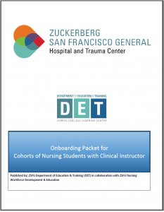 Onboarding Packet for Cohorts of Nursing Students with Clinical Instructor